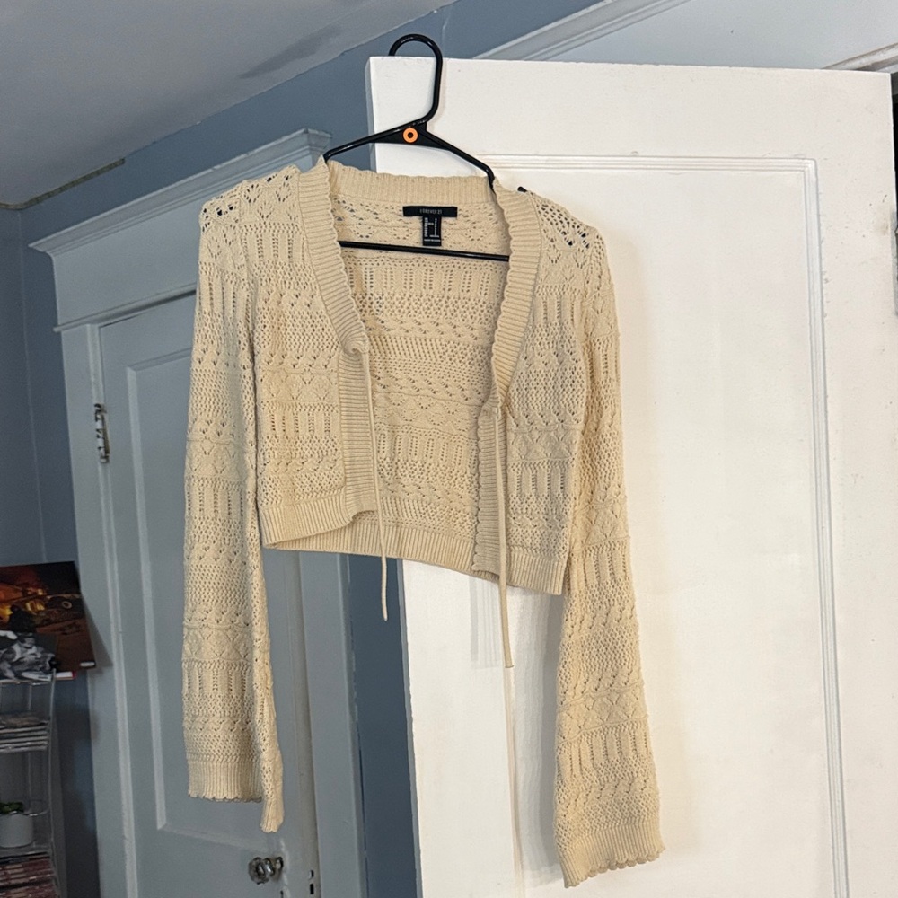 Forever 21 Beige Knit Cardigan